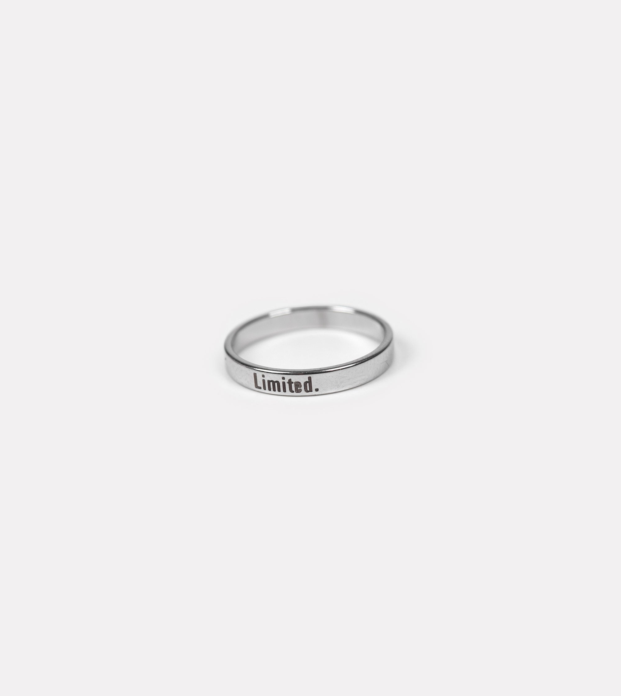 Signature LIMITED. Slim Ring finished in stainless steel. Mens ring with brand engraving